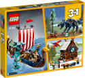 31132 LEGO® Creator Vikingu kuģis un Midgardas čūska, 9+ gadi, 2022. gada modelis