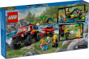 60412 LEGO® City 4x4 Ugunsdzēsēju auto ar glābšanas laivu , 5+ gadi, 2024 gada modelis