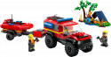 60412 LEGO® City 4x4 Ugunsdzēsēju auto ar glābšanas laivu , 5+ gadi, 2024 gada modelis