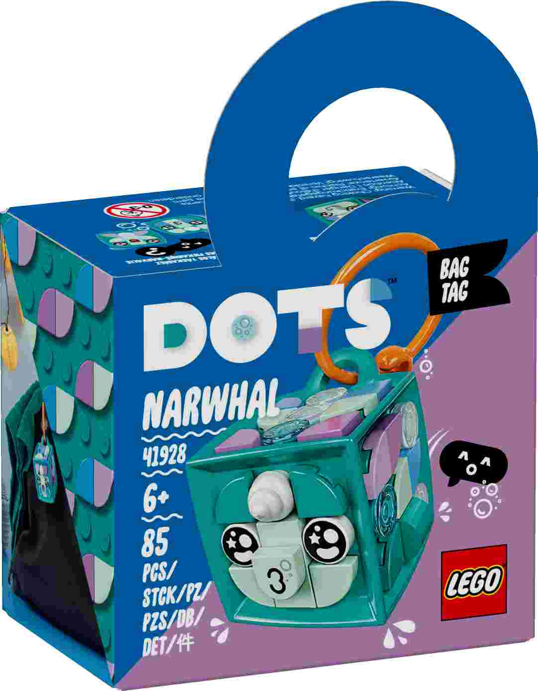 41928 LEGO® DOTS Somas piekariņš-narvalis, no 6+ gadi, 2021.g.modelis