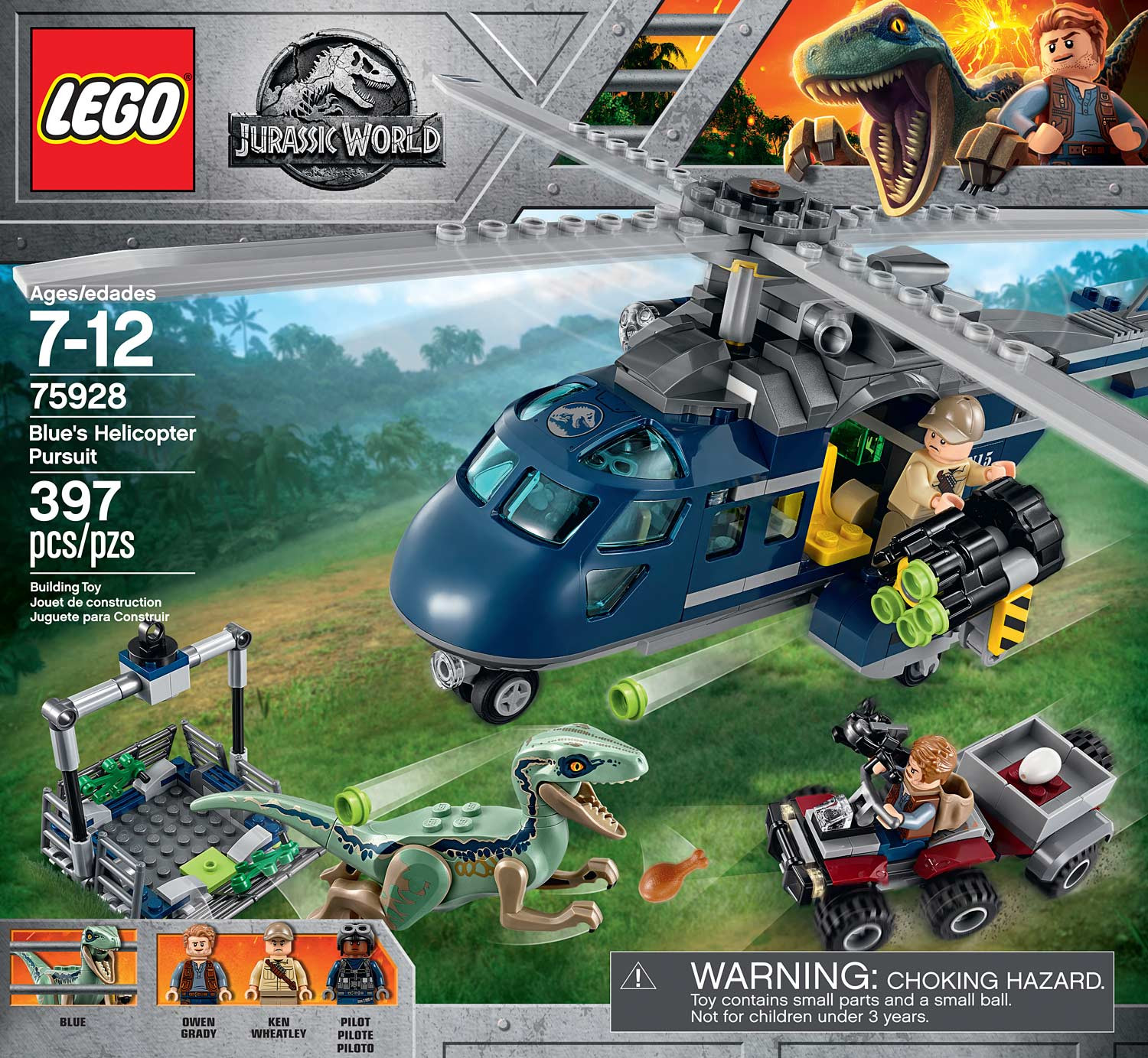 75928 LEGO® Jurassic World Погоня за Блю на вертолёте, 7-12 лет