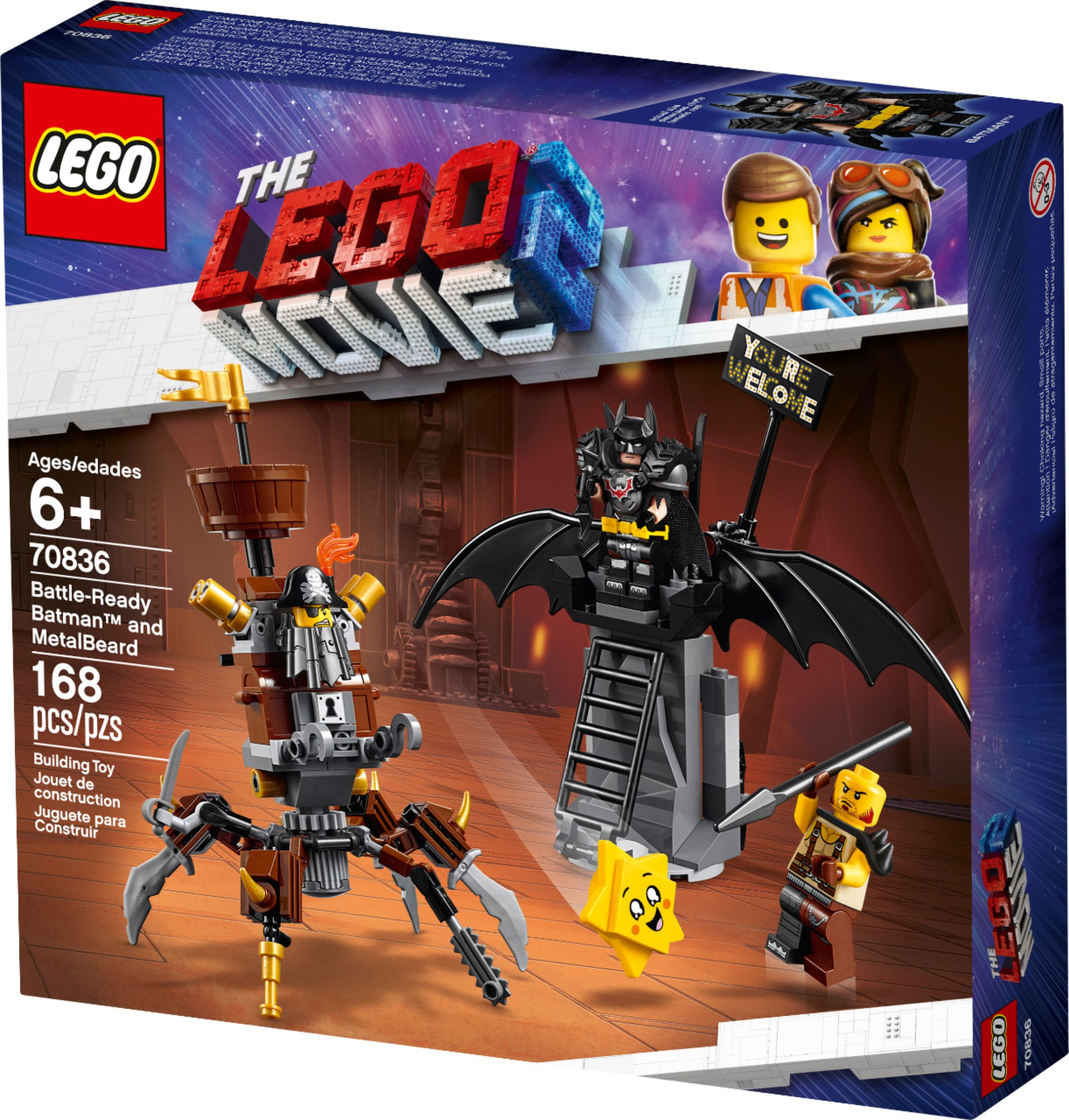 70836 LEGO® Movie Cīņai gatavs Betmens un Metālbārda, 6+ gadi