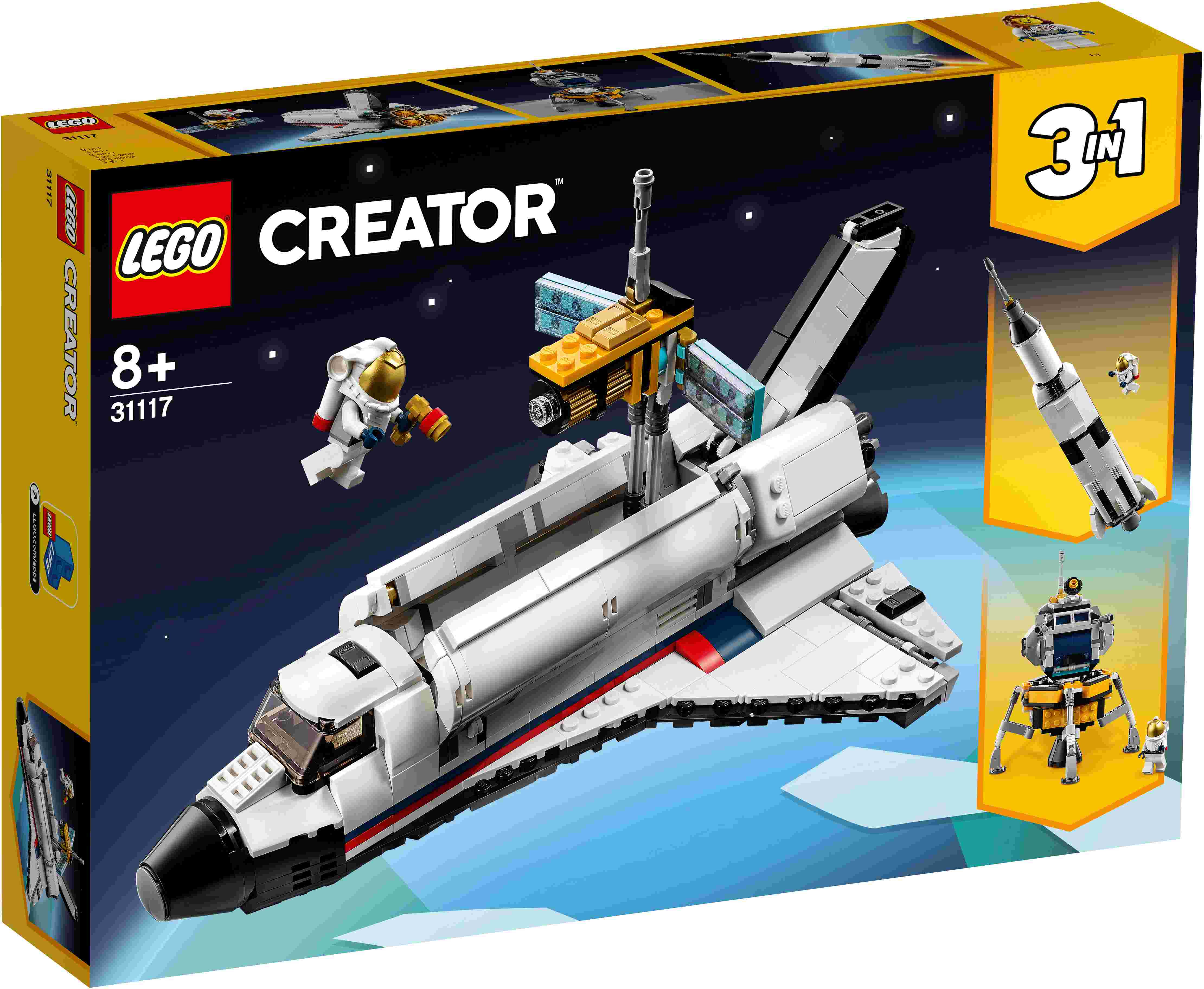 31117 LEGO® Creator Приключения на космическом шаттле, c 8+ лет, 2021 31117  | LEGO® Creator | LEGO® мир | berniem.eu