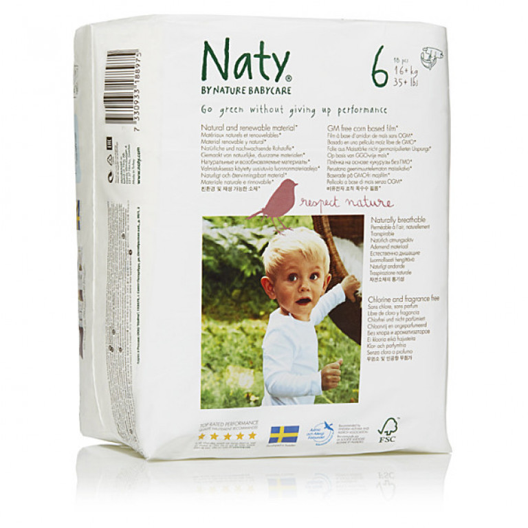 Akcija! Naty by Nature Babycare 6 ekoloģiskās autiņbiksītes bērniem 16+ kg,17 gabali.