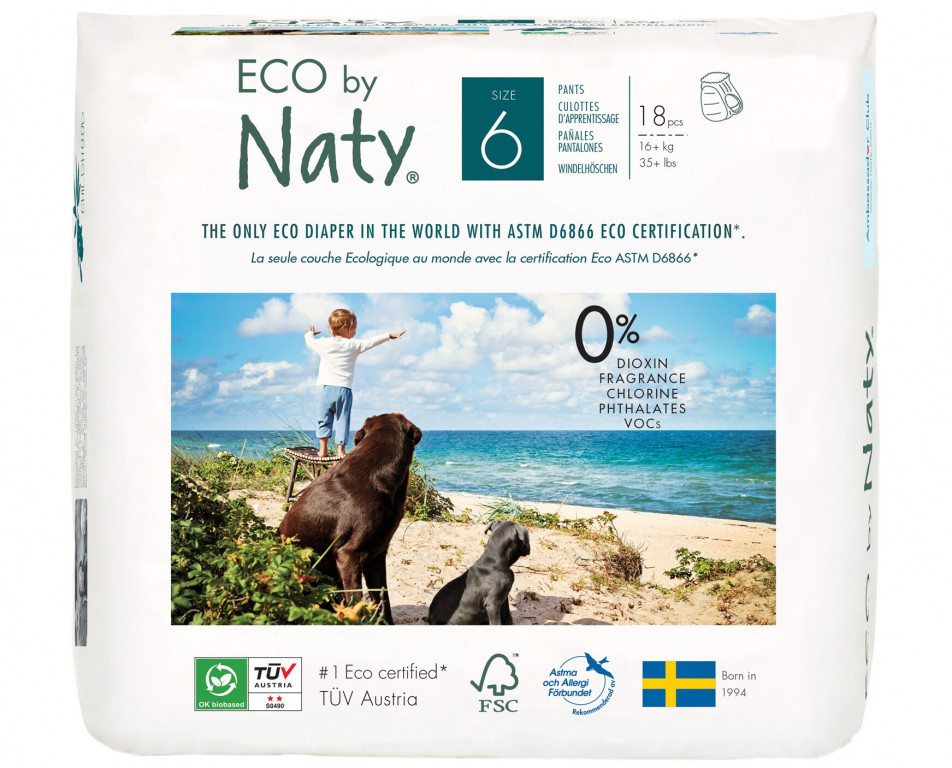 Naty by Nature Babycare 6 экологические трусики 16+ кг. 18 шт.