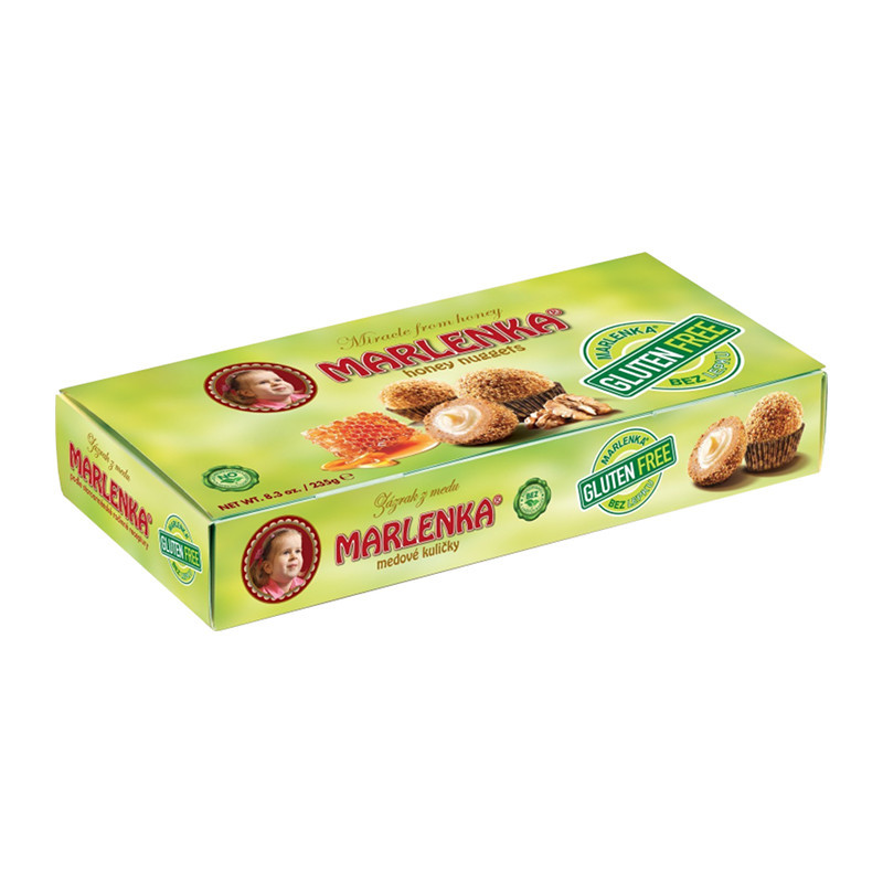 MARLENKA bezglutēna 10 medus bumbiņas ar pildījumu, bez glutēna, 235g