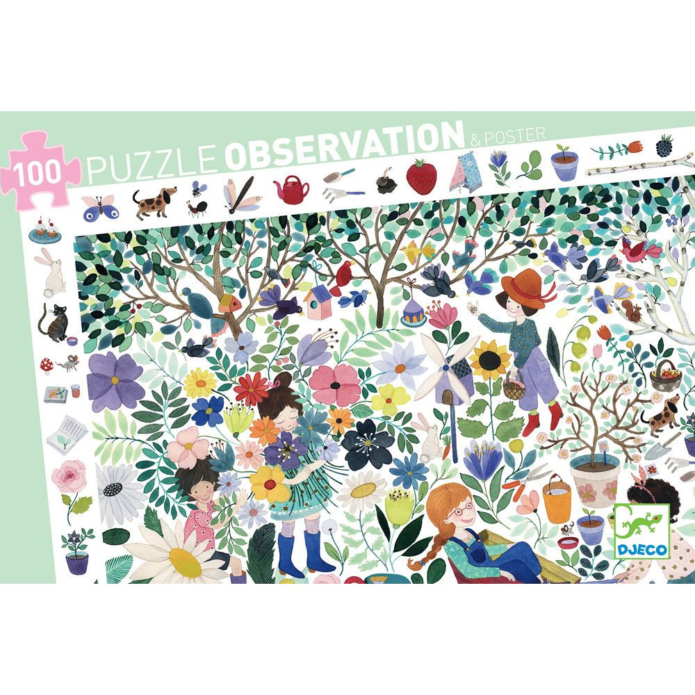 Djeco Izpētes puzle - Ziedu pasaule, 100gb., 5+gadi, DJ07507
