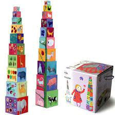 Djeco 10 koši kubi, piramīda - Daba, 1+ gadi, DJ08505