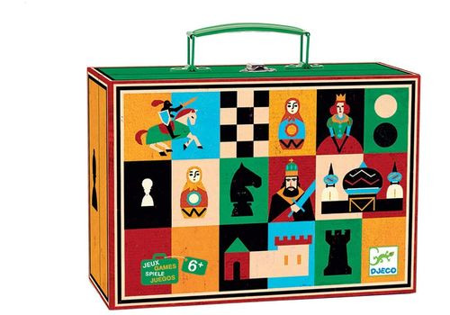 Djeco Galda spēļu komplekts čemodāniņā - Šahs un dambrete 6-99 gadi, DJ05225
