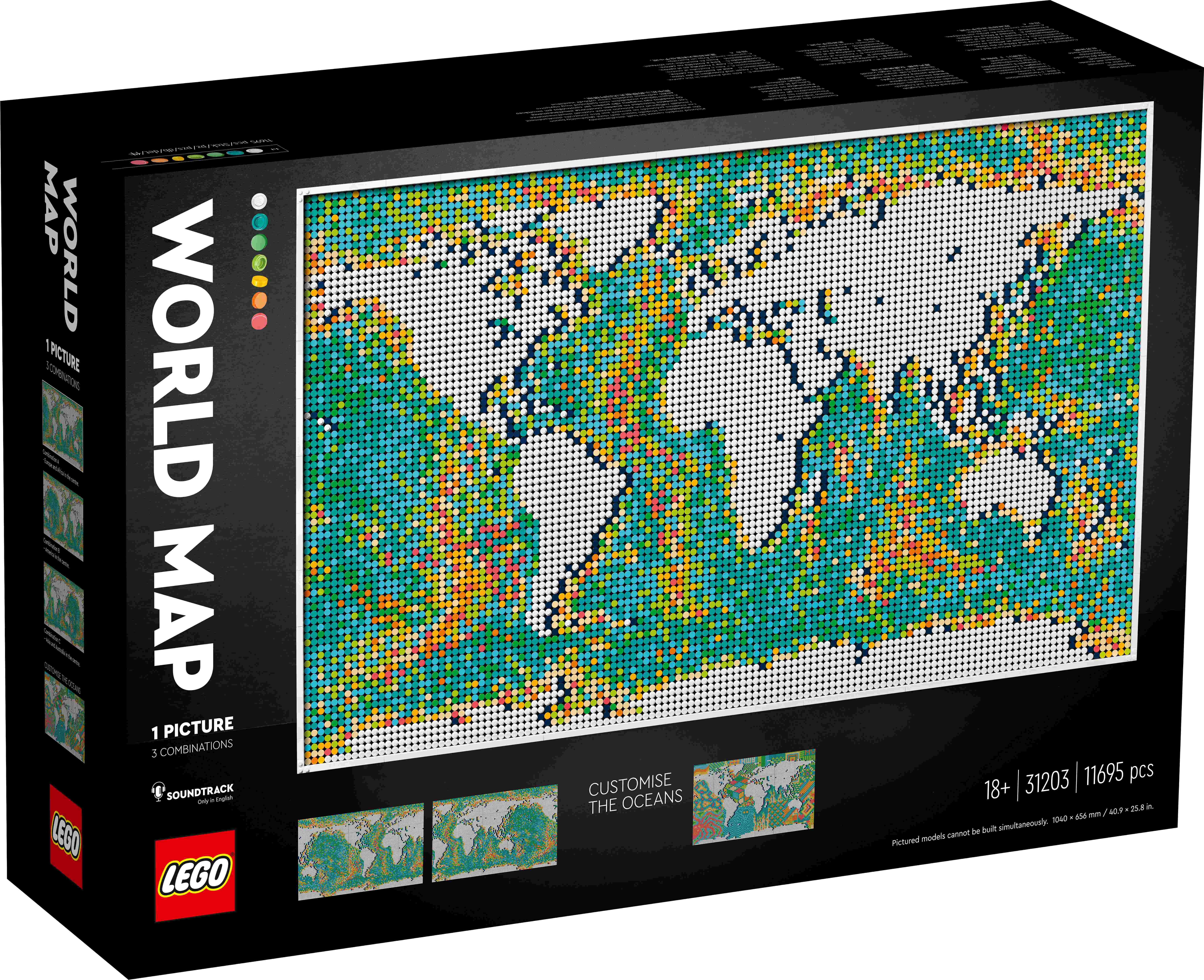 31203 LEGO® Art World Map Pasaules karte, no 18+ gadiem, 2021 gada modelis