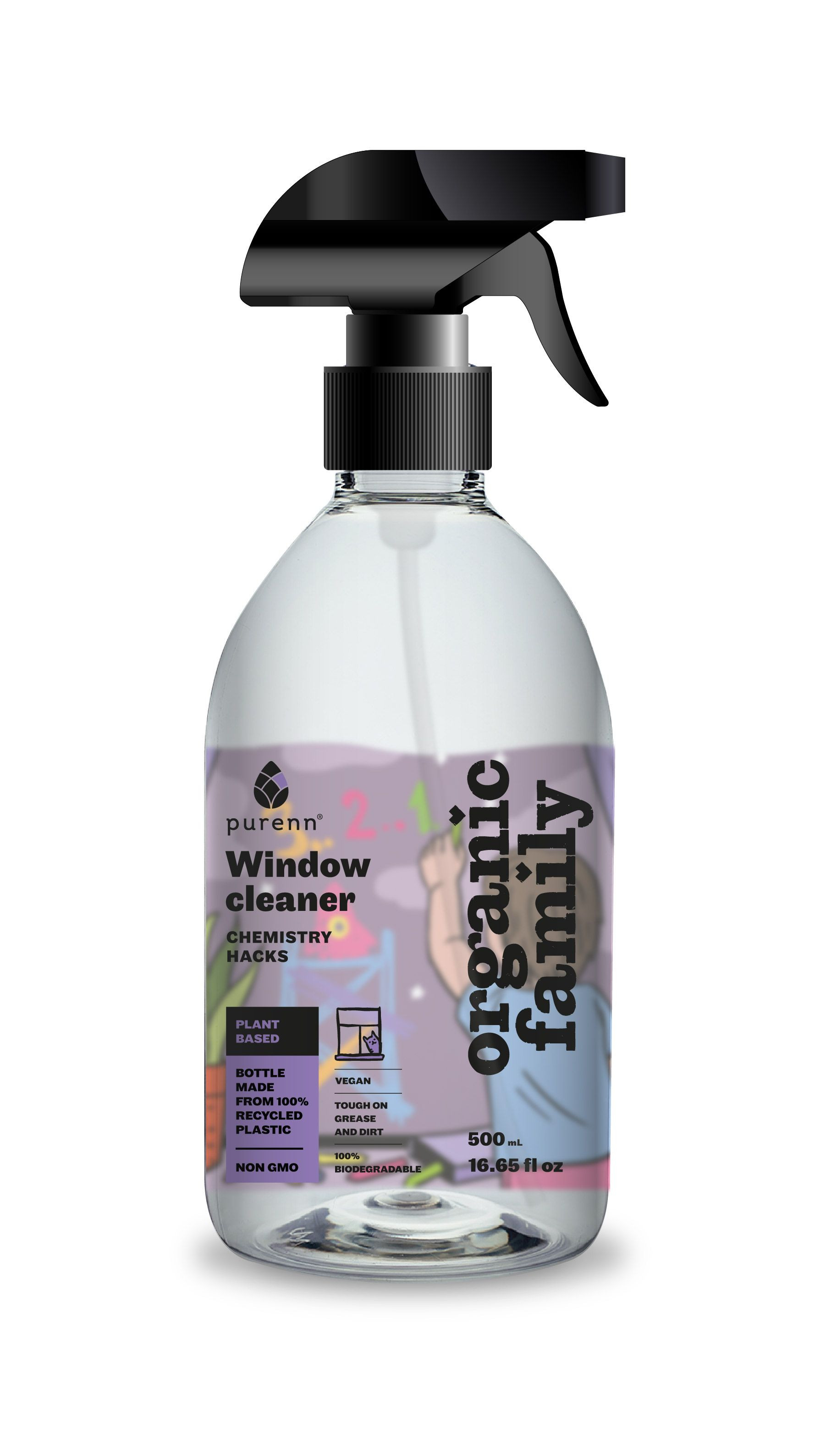 Purenn Tīrīšanas līdzeklis stiklam un spoguļiem. Chemistry hack. 500ml