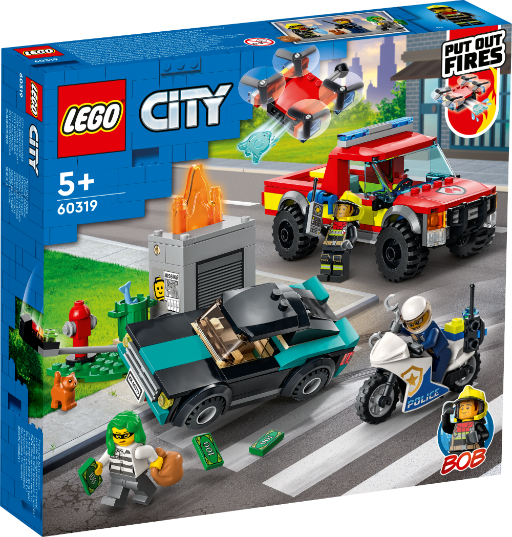 60319 LEGO® City Пожарная бригада и полицейская погоня, 5+ лет, 2022