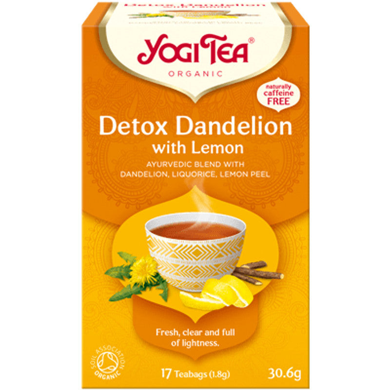 Yogi Bio Tea Detox Dandelion/Feel Pure with lemon attīrošā tēja ar citronu, 17 pac.