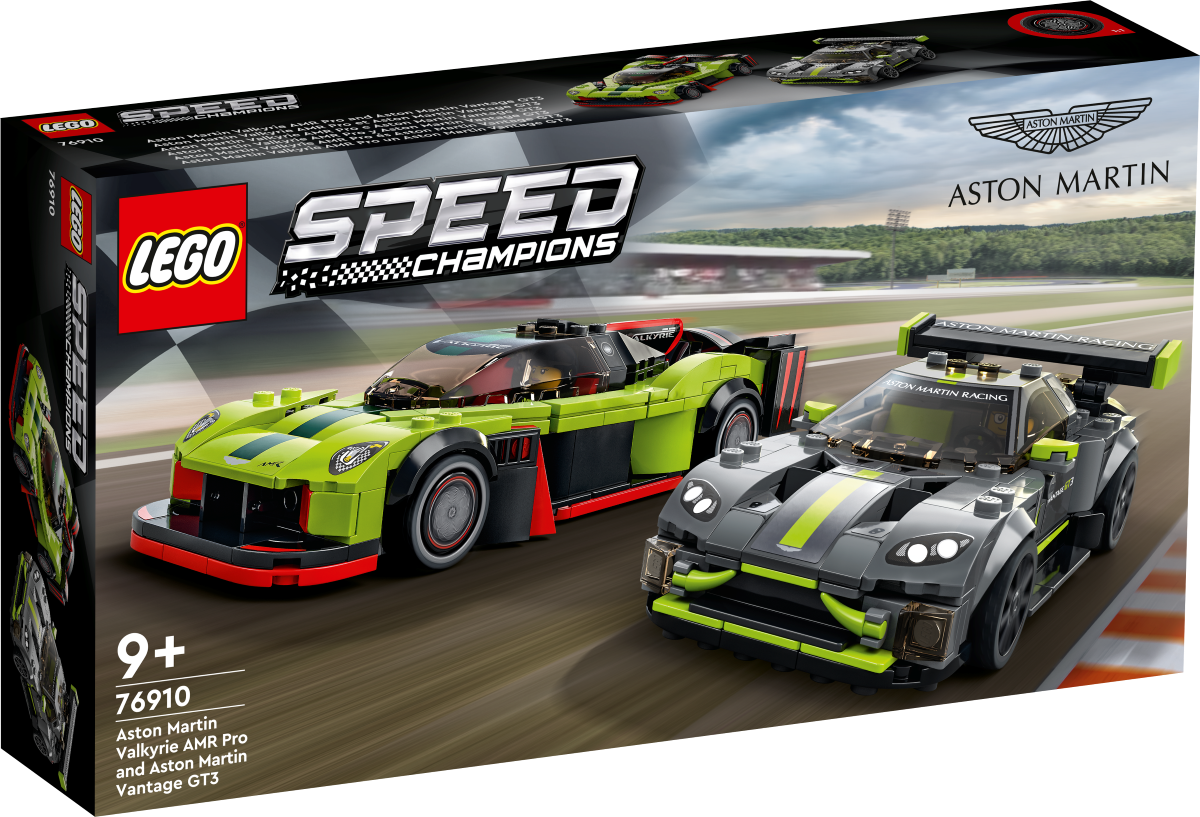 76910 LEGO® Speed Champions Aston Martin Valkyrie AMR Pro и Aston Martin Vantage GT3, 9+ лет,модель 2022 года