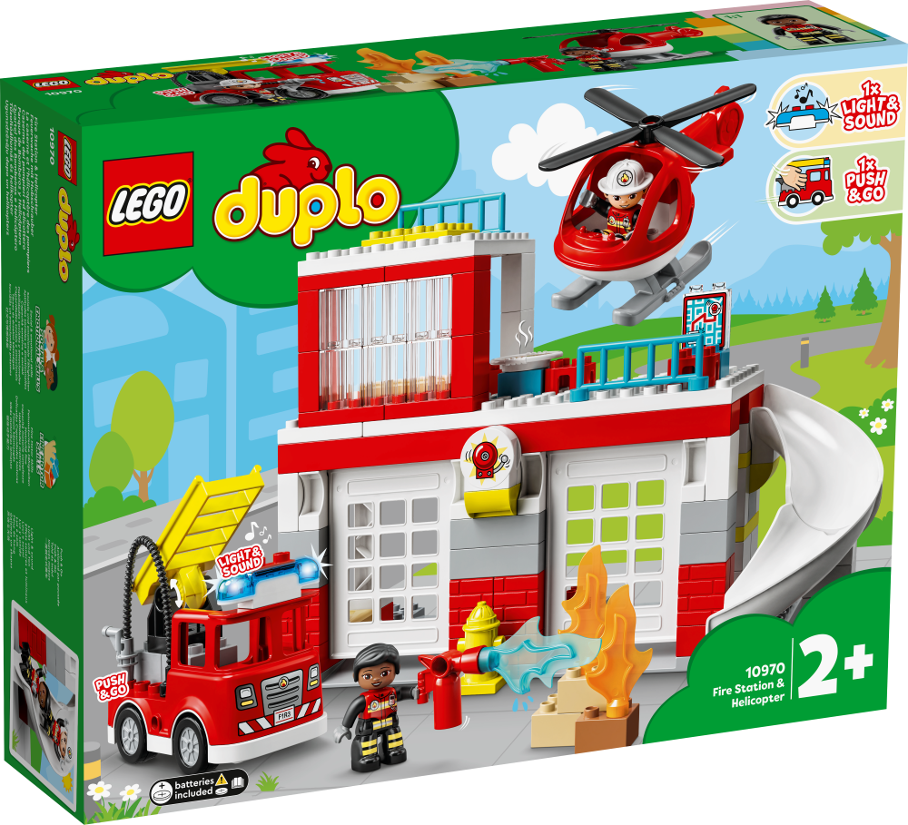 10970 LEGO® DUPLO Ugunsdzēsēju depo un helikopters, 2+ gadi, 2022. gada modelis