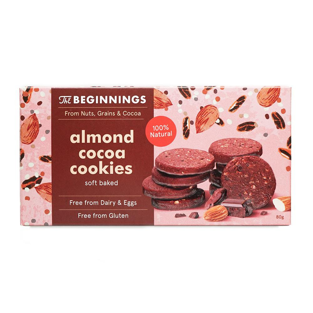 Beginnings Almond cocoa cookies, Mandeļu kakao cepumi, 80g