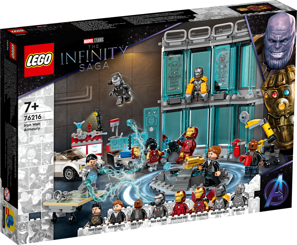 76216 LEGO® Marvel Super Heroes Арсенал Железного человека, 7+ лет,модель 2022 года