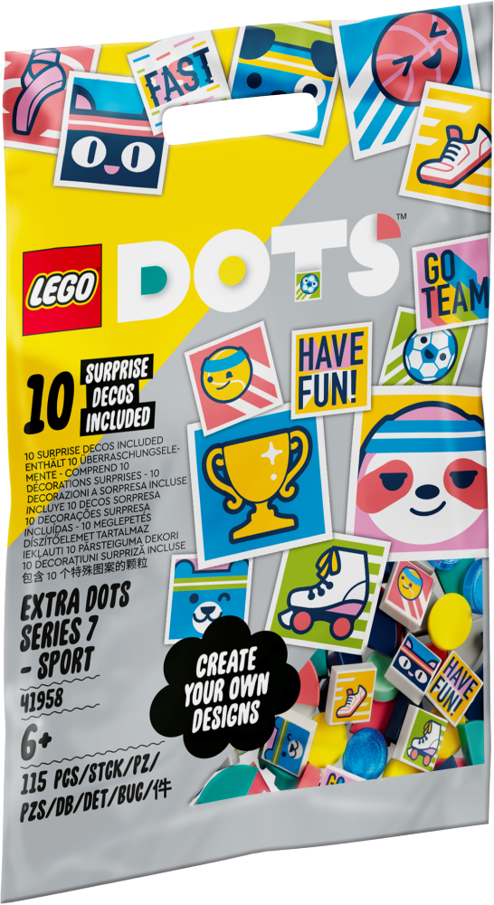41958 LEGO® DOTS Тайлы DOTS, серия 7 — СПОРТ, 6+ лет,модель 2022 года