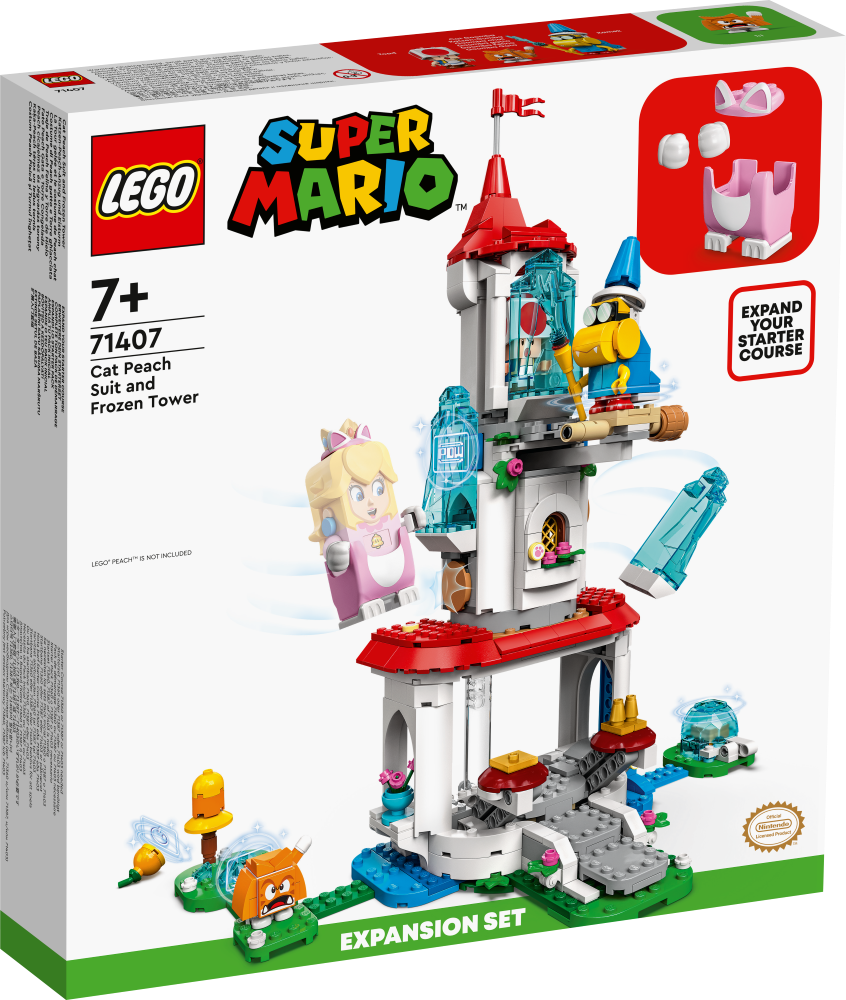 71407 LEGO® Super Mario Kaķa-Peach tērpa un ledus torņa paplašinājuma maršruts, 7+ gadi, 2022. gada modelis