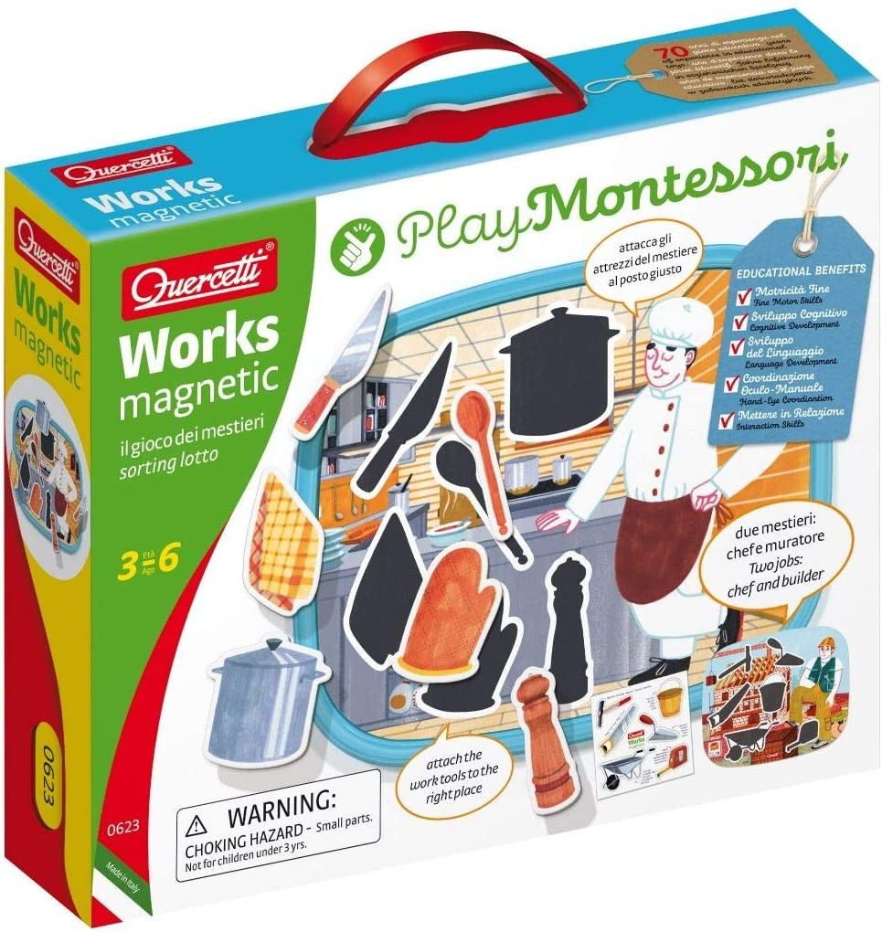 Quercetti Play Montessori/profesijas magnēti - Pavārs un mūrnieks 3-6 gadiem 0623