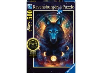 Ravensburger Tumsā spīdoša Puzle - Vilks un Mēness (500 gab.) 10+ gadiem 13970