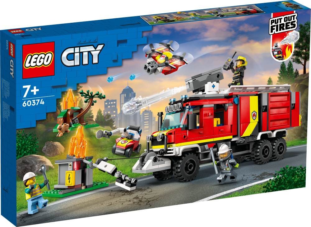 60374 LEGO® City Ugunsdzēsēju komandcentra auto, 7+ gadi, 2023. gada modelis