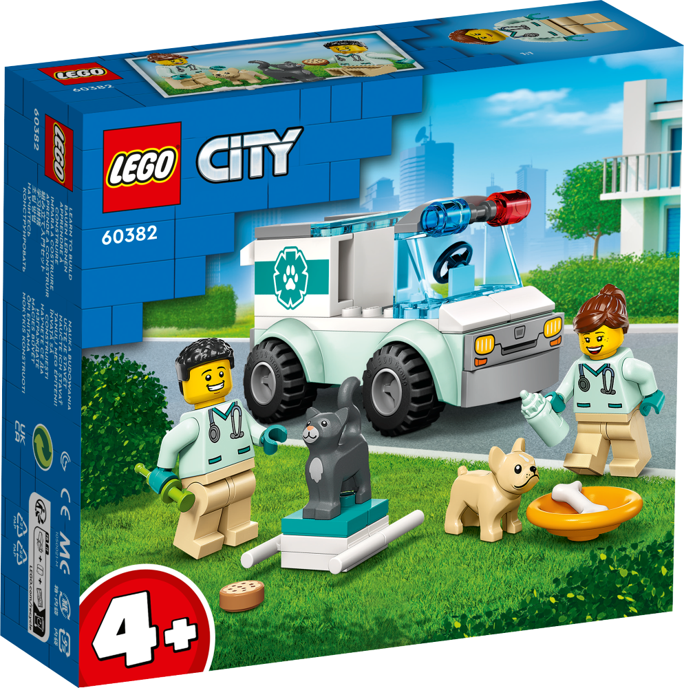 60382 LEGO® City Dzīvnieku glābēju auto, 4+ gadi, 2023. gada modelis