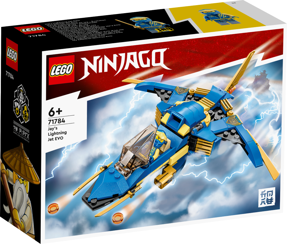 71784 LEGO® Ninjago Jay zibenīgā reaktīvā lidmašīna EVO, 6+ gadi, 2023. gada modelis
