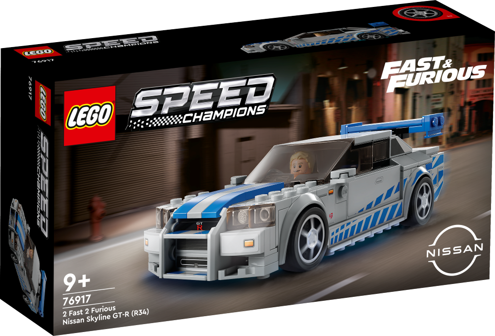 76917 LEGO® Speed Champions 2 Fast 2 Furious Nissan Skyline GT-R (R34), 9+ gadi, 2023. gada modelis