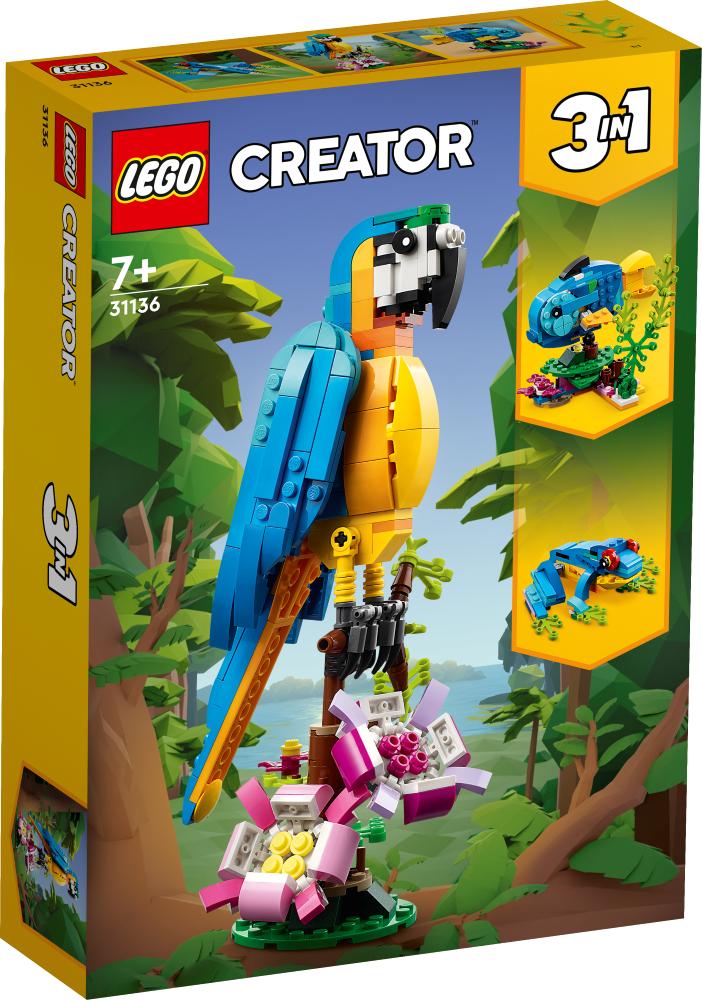 31136 LEGO® Creator Eksotisks papagailis, 7+ gadi, 2023. gada modelis