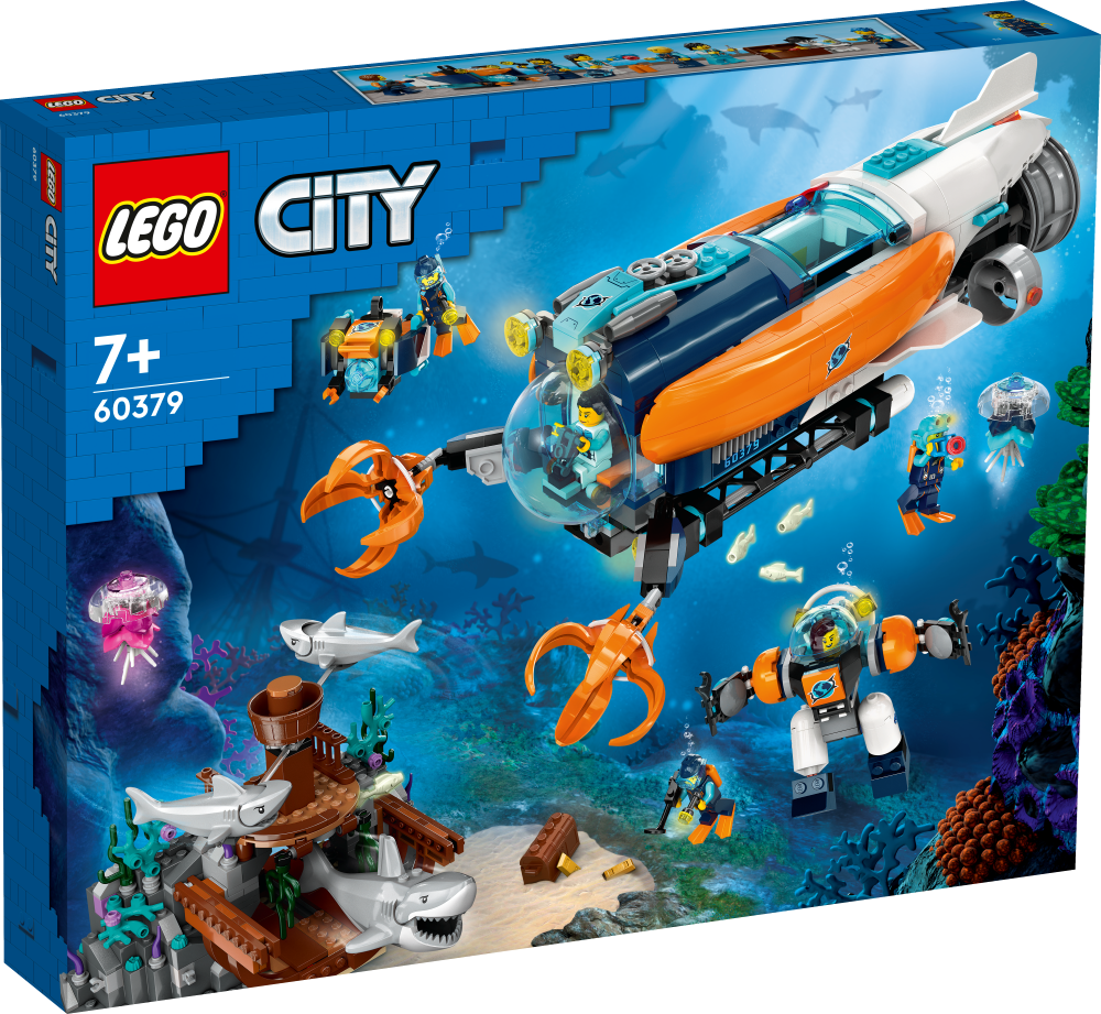 # 60379 LEGO® City Exploration Jūras dzelmes izpētes zemūdene, 7+ gadi, 2023 gada modelis