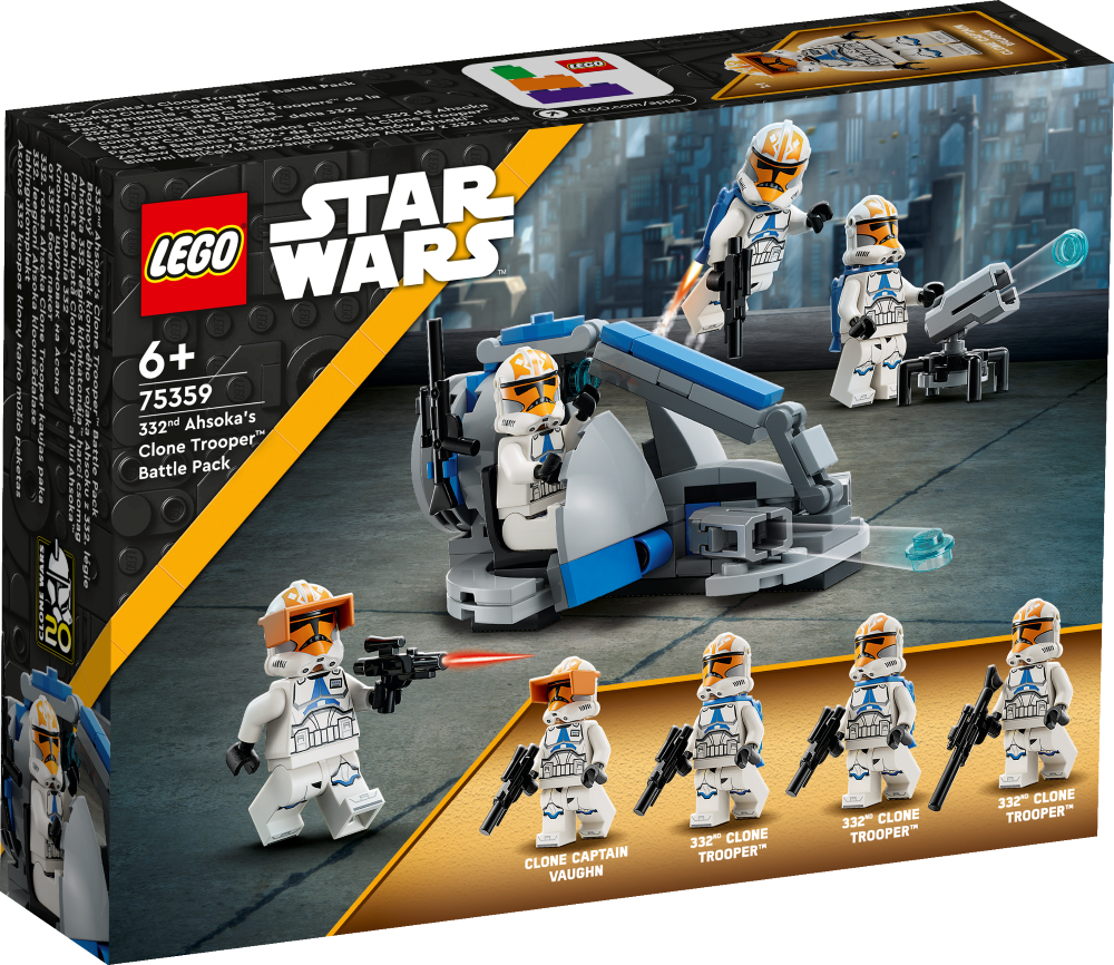75359 LEGO® Star Wars™ 332. rotas Ahsoka Clone Trooper kaujas paka, 6+ gadi, 2023 gada modelis