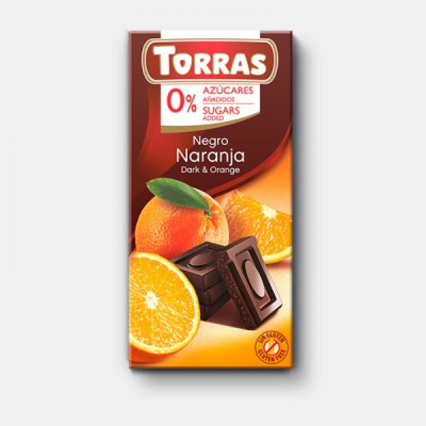 TORRAS tumšā šokolāde ar apelsīnu bez cukura, 75 g