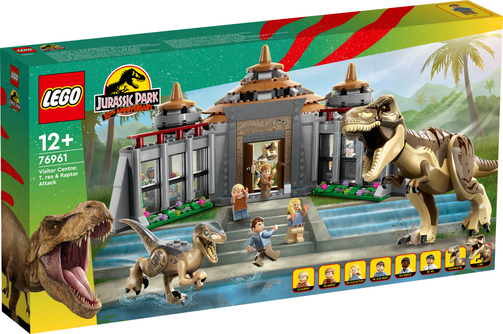 76961 LEGO® Jurassic World Apmeklētāju centrs: Tiranozaura un Plēsēja uzbrukums, 12+ gadi, 2023 gada modelis