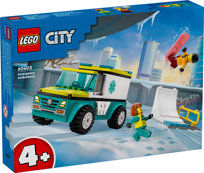 60403 LEGO® City Ātrās palīdzības auto un snovotājs, 4+ лет, модель 2024 года