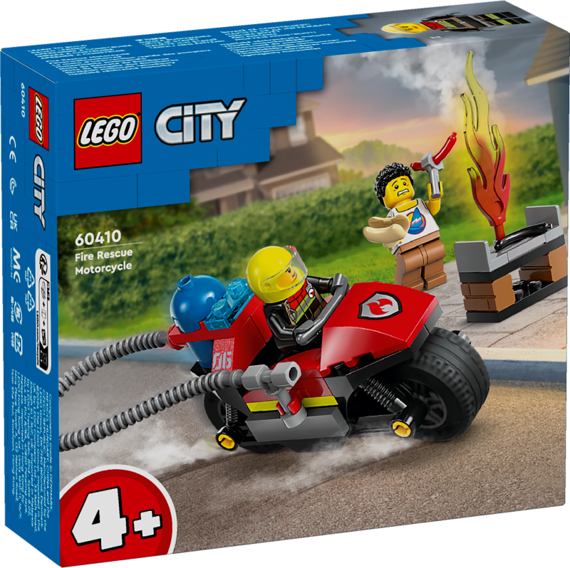 60410 LEGO® City Ugunsdzēsēju glābšanas motocikls, 4+ лет, модель 2024 года