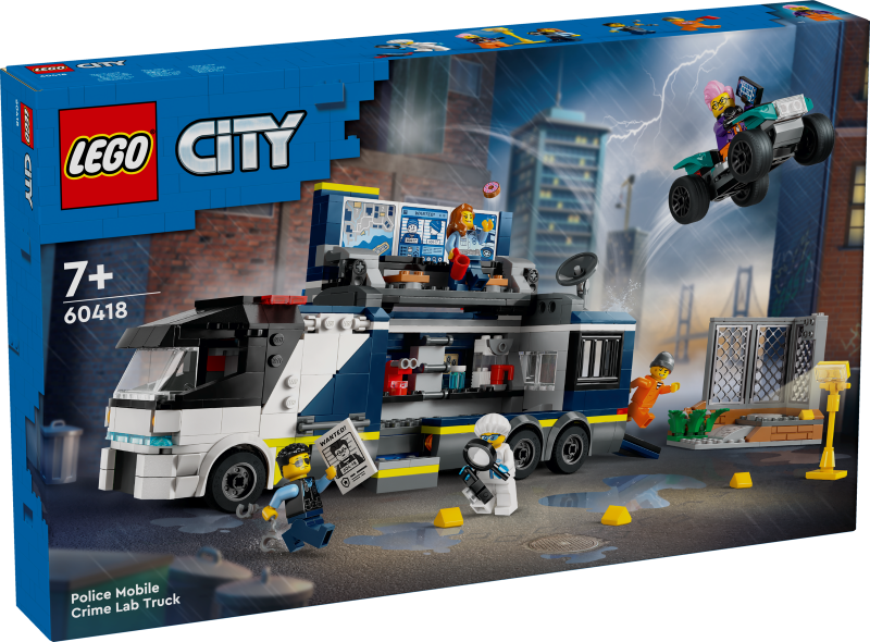 60418 LEGO® City Policijas mobilās kriminālās laboratorijas auto, 7+ gadi, 2024 gada modelis