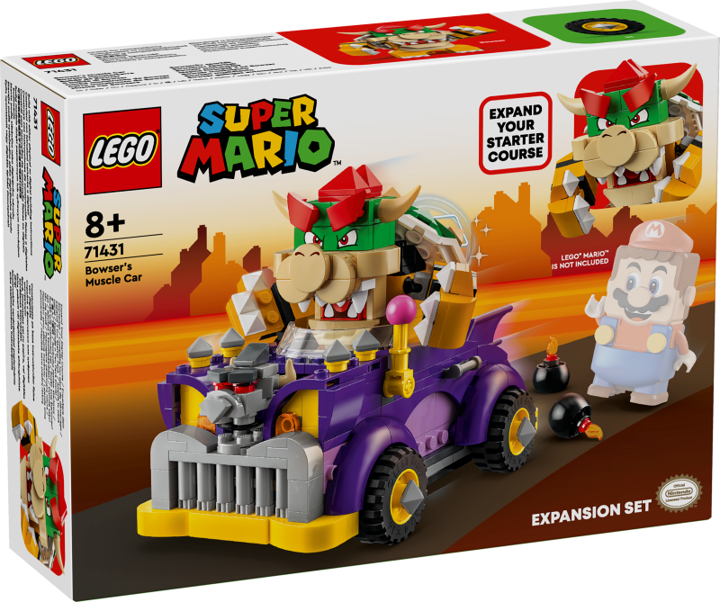 71431 LEGO® Super Mario owser muskuļauto paplašinājuma maršruts , 8+ gadi, 2024 gada modelis