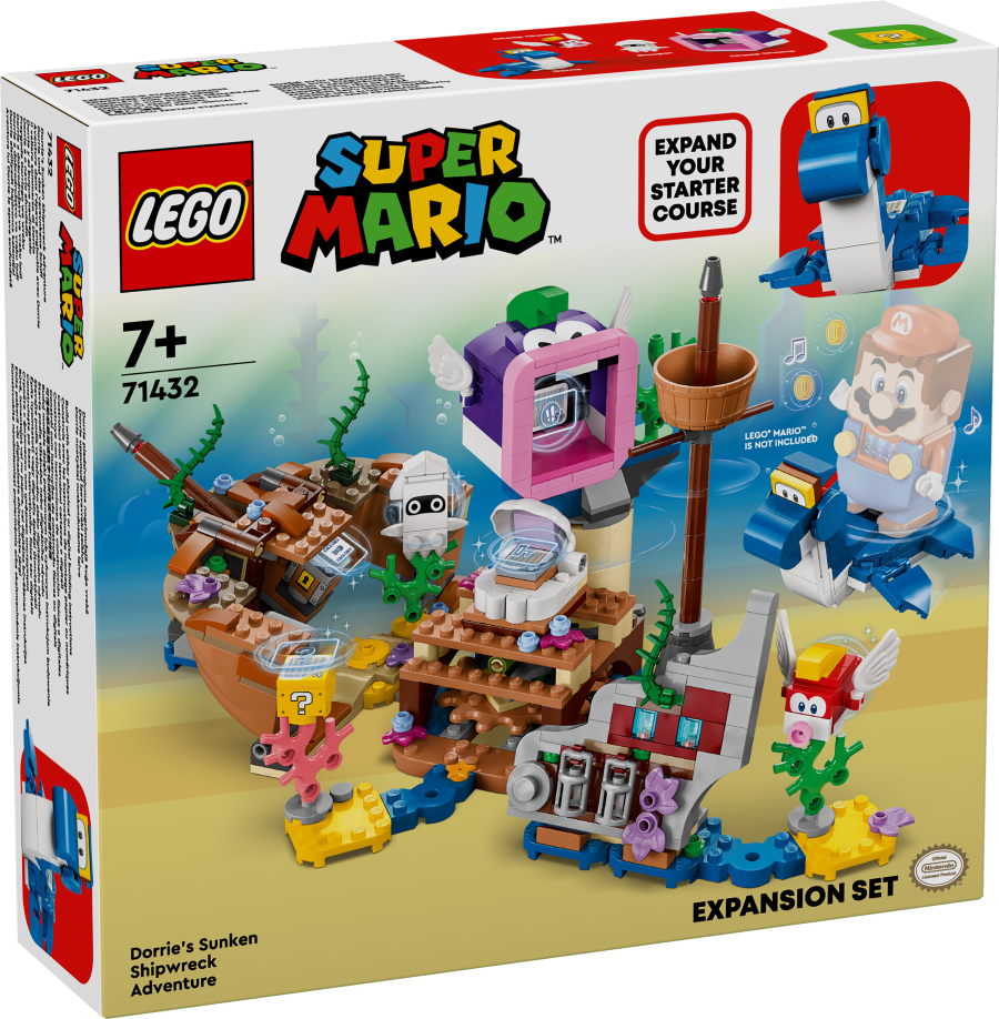 71432 LEGO® Super Mario Dorrie piedzīvojums nogrimušajā kuģa vrakā - paplašinājuma maršruts, 7+ лет, модель 2024 года