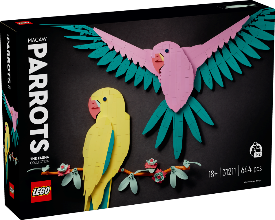31211 LEGO® Art Faunas kolekcija – Makao papagaiļi, 18+ gadi, 2024 gada modelis
