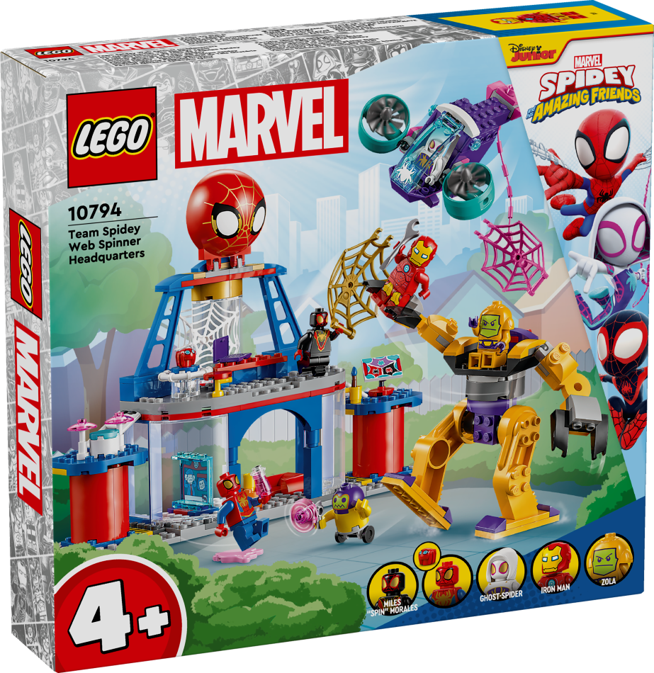 10794 LEGO® Spider Man Spidey komandas tīklu vērpšanas štābs , 4+ gadi, 2024 gada modelis