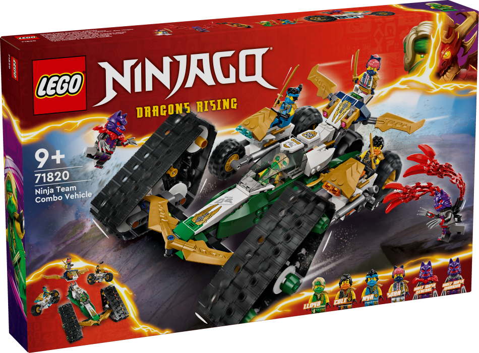 71820 LEGO® Ninjago Ninzju komandas apvienotais transportlīdzeklis, 9+ gadi, 2024 gada modelis