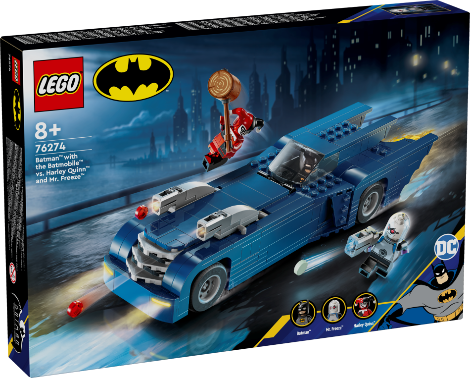 76274 LEGO® Batman™ Betmens ar Betmenauto pret Arli Kīnu un Misteru Salu, 8+ , модель 2024 года