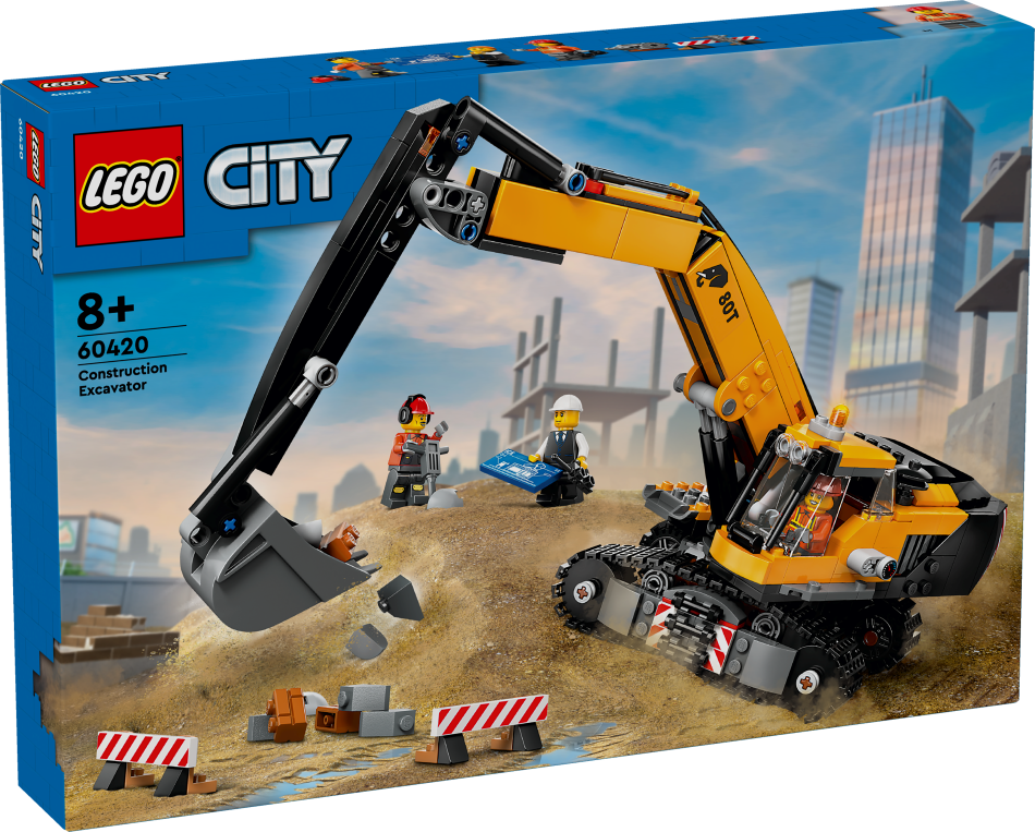 60420 LEGO® City Dzeltens ekskavators, 8+ лет, модель 2024 года