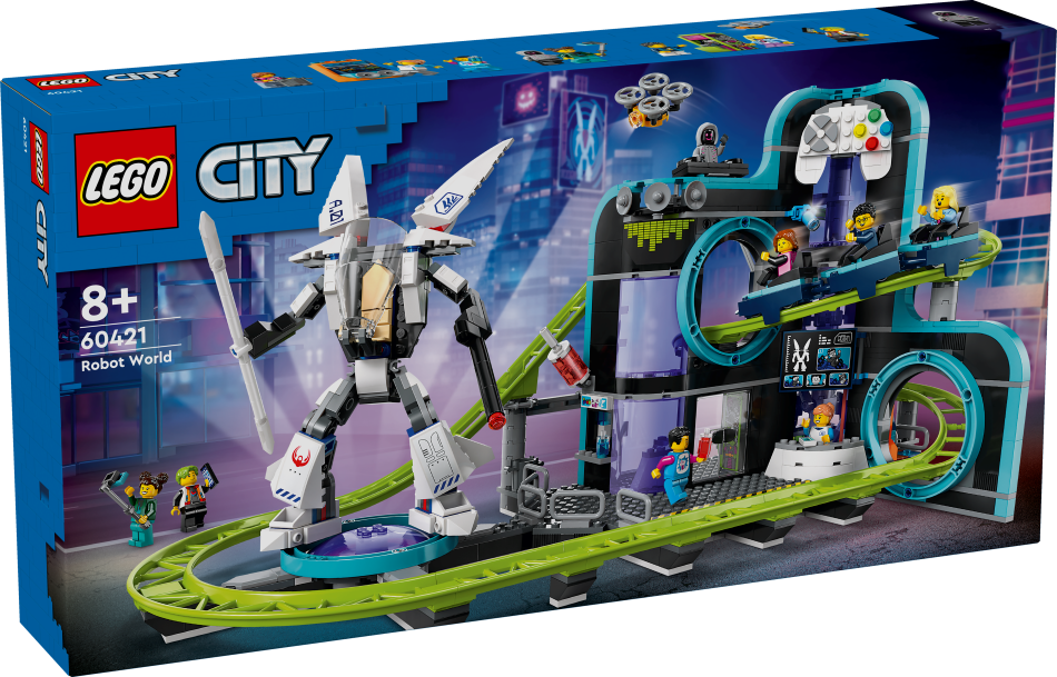 60421 LEGO® City Robotu pasaules kalniņu karuseļu parks, 8+ gadi, 2024. gada modelis
