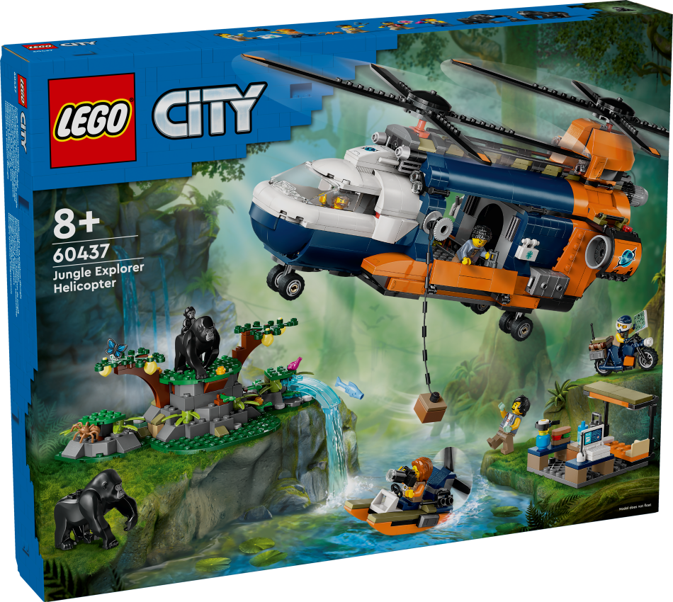 60437 LEGO® City Džungļu pētnieka helikopters bāzes nometnē , 8+ gadi, 2024. gada modelis