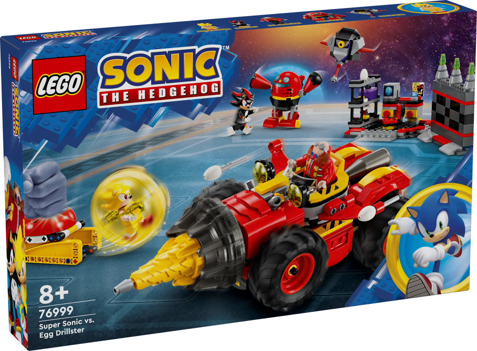 76999 LEGO® Sonic the Hedgehog™ Super Sonic pret Egg Drillster, 8+ gadi, 2024 gada modelis