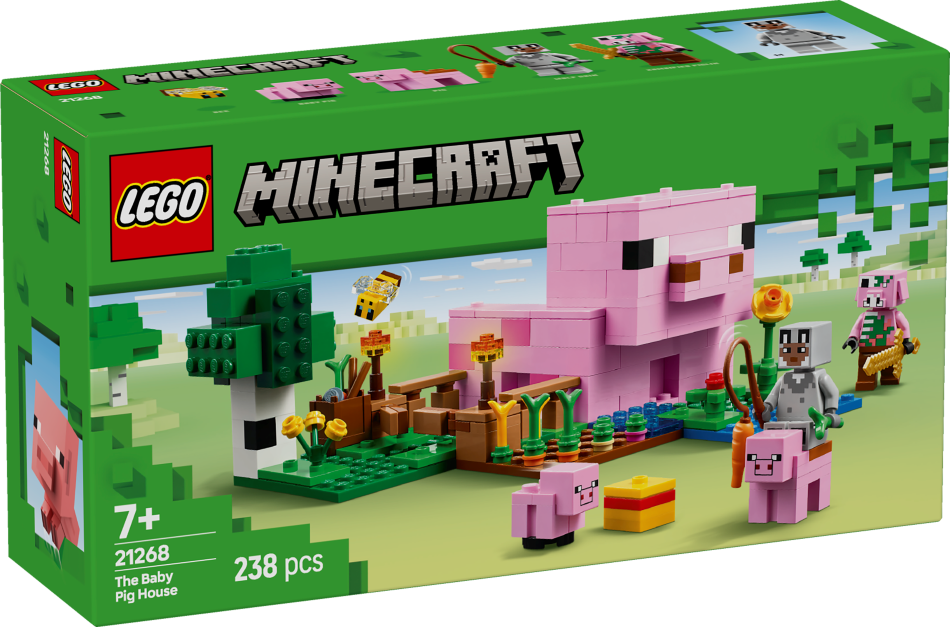 21268 LEGO® Minecraft Cūkas mazuļu māja, 7, + gadi, 2025 gada modelis