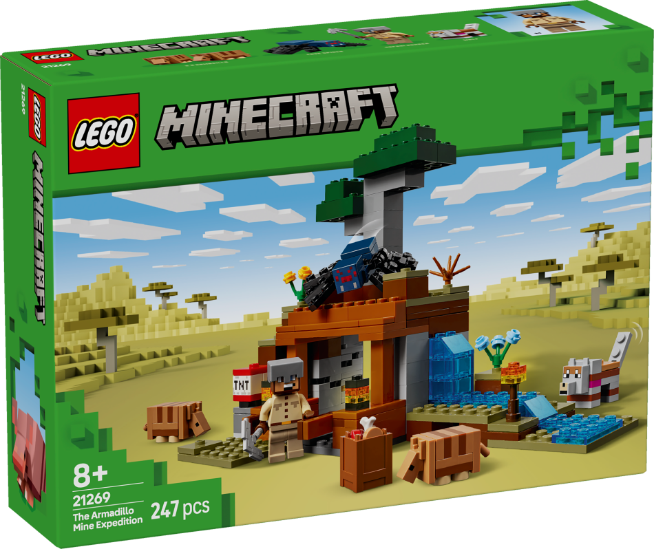 21269 LEGO® Minecraft Ekspedīcija Armadillo raktuvēs, 8+ gadi, 2025 gada modelis