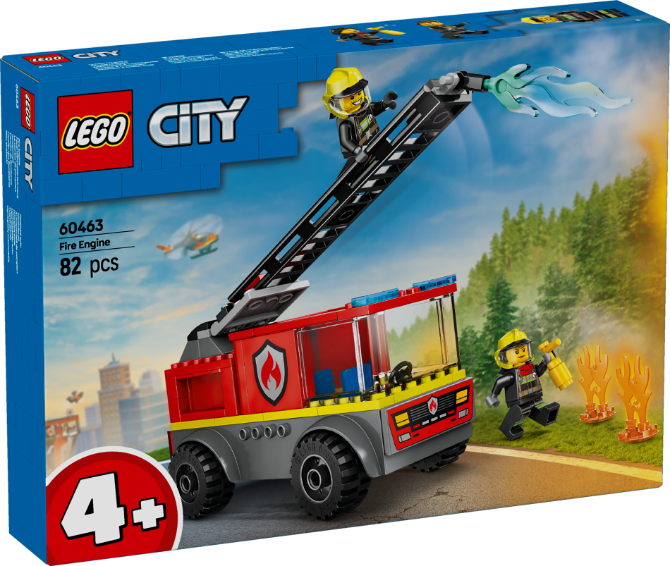 60463 LEGO® City Ugunsdzēsēju automašīna ar kāpnēm , 4+ gadi, 2025 gada modelis